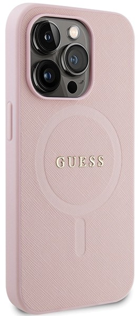 Панель Guess Saffiano MagSafe для Apple iPhone 13 Pro Max Рожевий (3666339156138) - зображення 3
