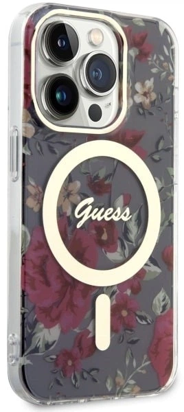 Панель Guess Flower MagSafe для Apple iPhone 14 Pro Хакі (3666339115616) - зображення 3