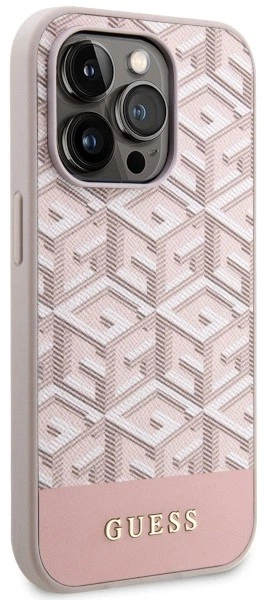 Etui plecki Guess G Cube Stripes MagSafe do Apple iPhone 14 Pro Pink (3666339112523) - obraz 3