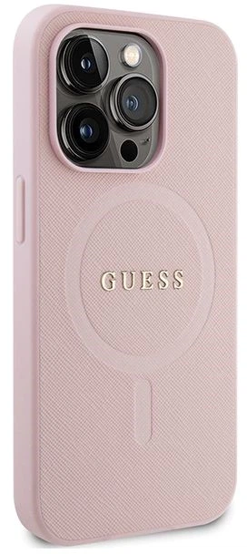 Etui plecki Guess Saffiano MagSafe do Apple iPhone 14 Pro Pink (3666339156169) - obraz 3