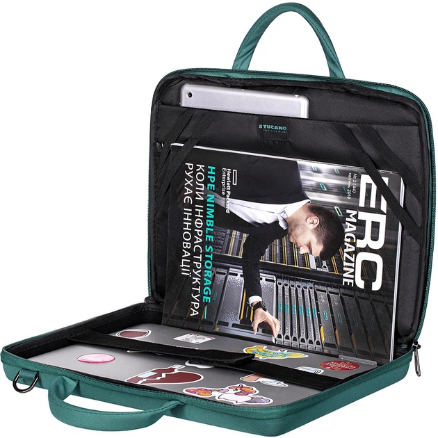Сумка для ноутбука Tucano Darkolor 13"/14" Green (BDA1314-V) - Фото 10 Сумка для ноутбука Tucano Darkolor 13"/14" Green (BDA1314-V) - изображение 10