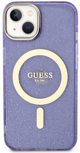 Панель Guess Glitter Gold MagSafe для Apple iPhone 14 Plus Фіолетовий (3666339125677) - зображення 2