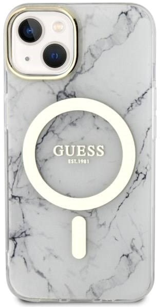 Etui plecki Guess Marble MagSafe do Apple iPhone 14 Plus White (3666339127275) - obraz 2