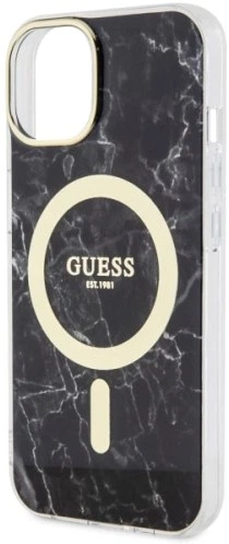 Etui plecki Guess Marble MagSafe do Apple iPhone 14 Plus Black (3666339127251) - obraz 3