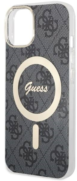 Etui plecki Guess 4G MagSafe do Apple iPhone 14 Black (3666339126834) - obraz 3