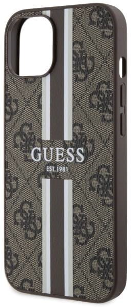 Панель Guess 4G Printed Stripes MagSafe для Apple iPhone 14 Коричневий (3666339119775) - зображення 3
