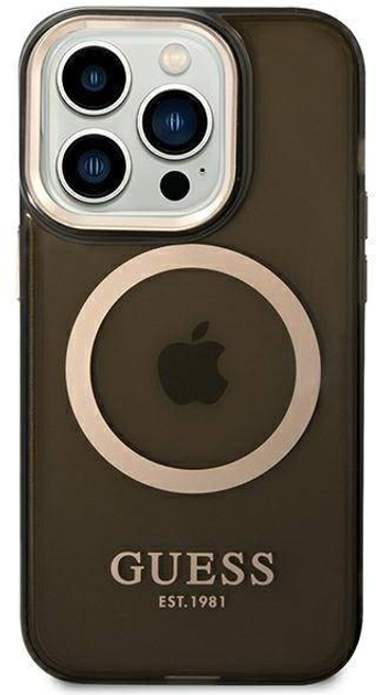 Панель Guess Gold Outline Translucent MagSafe для Apple iPhone 14 Pro Max Чорний (3666339069612) - зображення 2