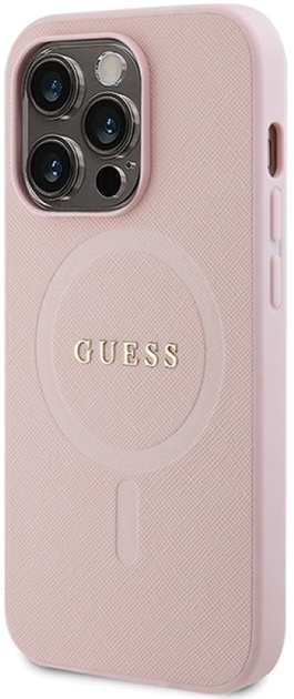 Etui plecki Guess Saffiano MagSafe do Apple iPhone 14 Pro Max Pink (3666339156176) - obraz 2