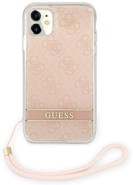 Панель Guess 4G Print Strap для Apple iPhone 11 Рожевий (3666339041960) - зображення 1