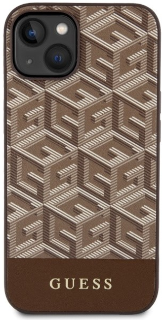 Etui plecki Guess G Cube Stripes MagSafe do Apple iPhone 14 Plus Brown (3666339112479) - obraz 2