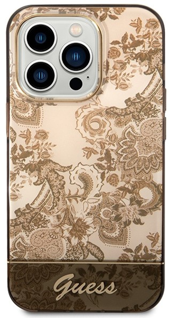 Etui plecki Guess Porcelain Collection do Apple iPhone 14 Pro Max Ochre (3666339090692) - obraz 2