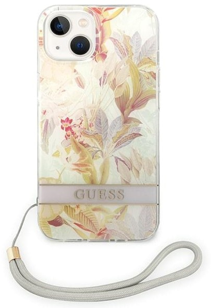 Панель Guess Flower Strap для Apple iPhone 14 Фіолетовий (3666339093914) - зображення 2