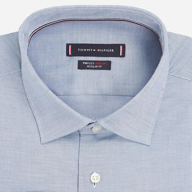 Сорочка чоловіча Tommy Hilfiger MW0MW32920 DXD NAVY 44R Блакитна (8720645105602) - зображення 3