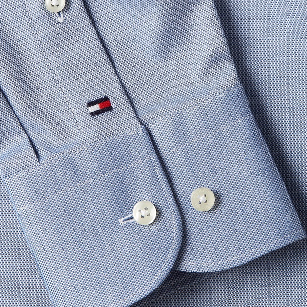 Сорочка чоловіча Tommy Hilfiger MW0MW32920 DXD NAVY 44R Блакитна (8720645105602) - зображення 4