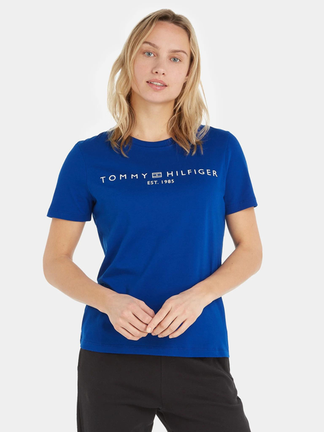 Koszulka damska basic Tommy Hilfiger WW0WW40276 XL Granatowa (8720645361756) - obraz 1