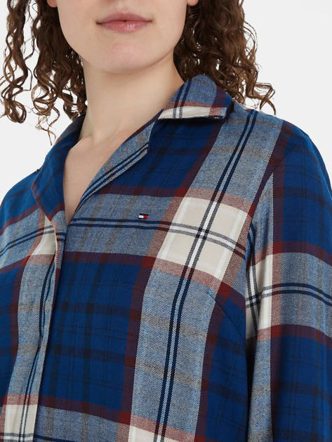 Піжама (сорочка + штани) жіноча Tommy Hilfiger UW0UW03961 S Синя (8720645402367) - зображення 3