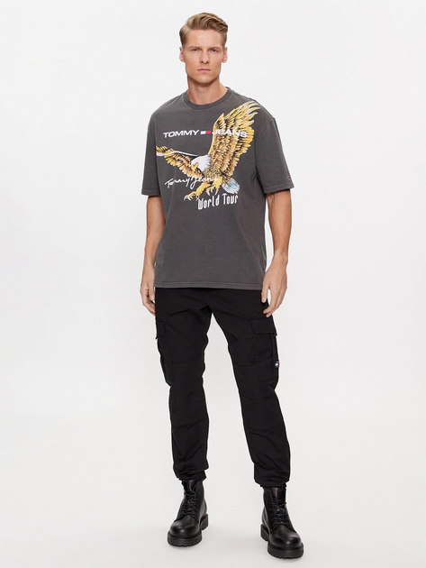 Koszulka męska bawełniana Tommy Jeans DM0DM17737 L Grafitowa (8720644975879) - obraz 3