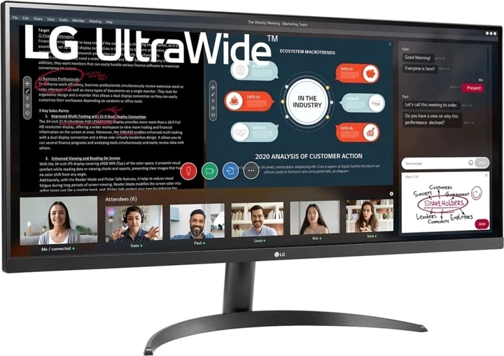 Монітор 34" LG UltraWide 34WP500-B - зображення 3