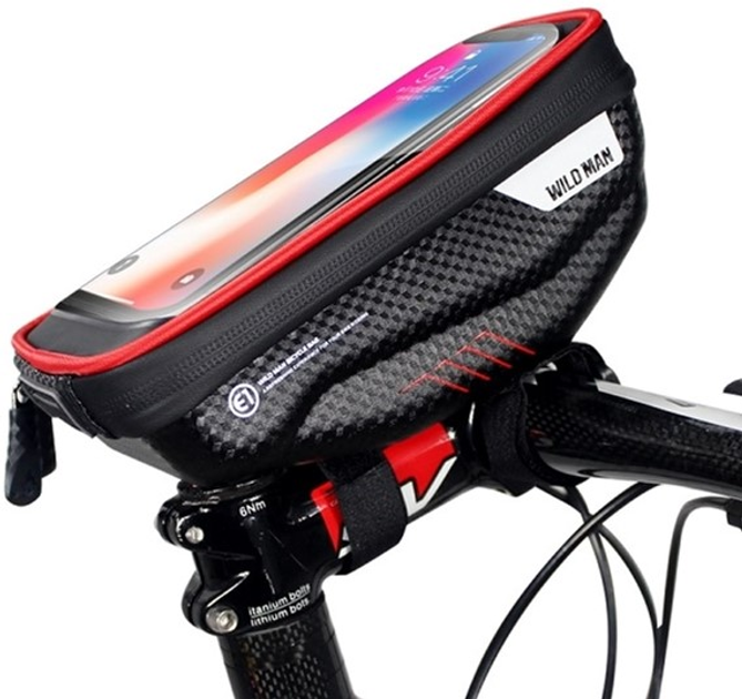 Велосипедний тримач WILDMAN S E1R рамний паньер Black/Red (5903657576797) - зображення 1