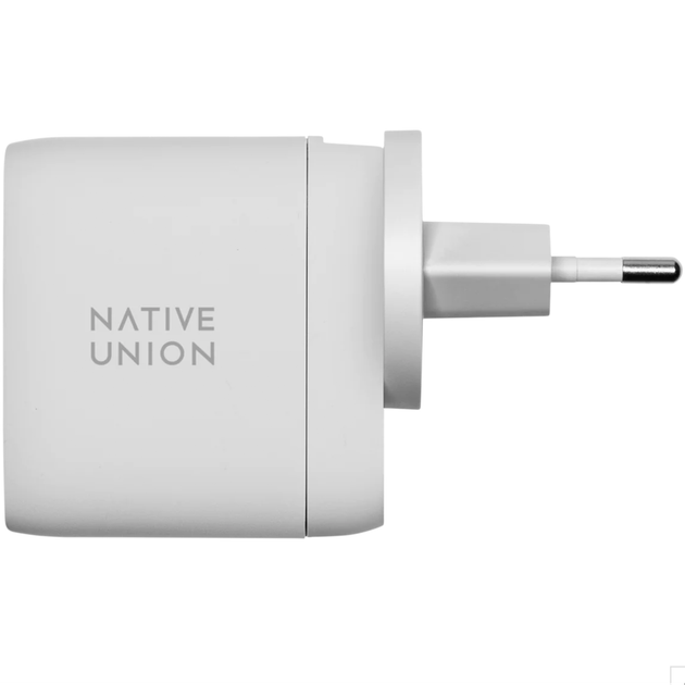 Зарядное устройство Native Union Fast GaN Charger PD 67W Dual USB-C Port, White (FAST-PD67-WHT-INT) - Фото 3 Зарядное устройство Native Union Fast GaN Charger PD 67W Dual USB-C Port, White (FAST-PD67-WHT-INT) - изображение 3