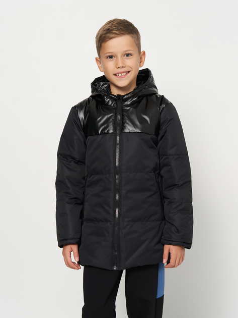 Акція на Дитяча демісезонна куртка для хлопчика Одягайко 22878 134 см Чорна від Rozetka