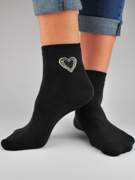Жіночі шкарпетки Noviti SB027-W-02 35-38 Чорні (5905204316443) - зображення 1