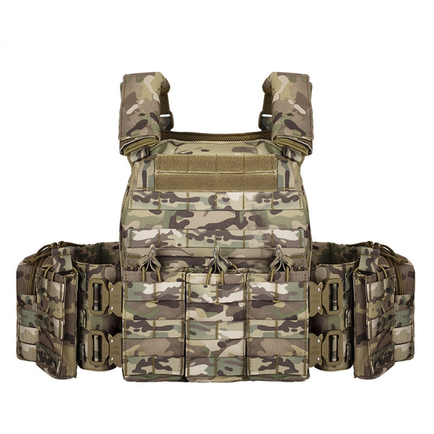 Жилет тактичний плитоноска YAKEDA VT-6031-6 molle мультикам - зображення 1