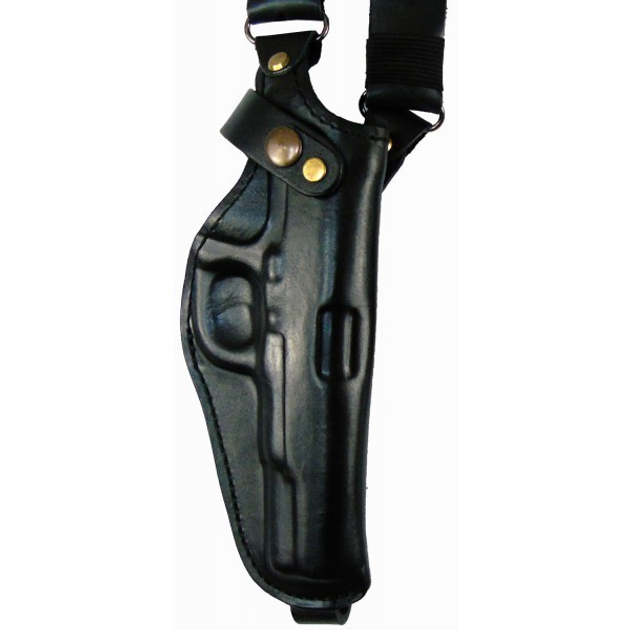 Кобура Медан до Walther P38 оперативна шкіряна формована з шкіряним кріпленням вертикальная (1007 Walther P38) - зображення 2