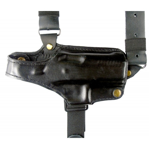 Кобура Медан для Shpinx SDP Compact оперативная кожаная формованная двухслойная с кожаным креплением и подсумком под магазин (1008 Shpinx SDP Compact) - изображение 2