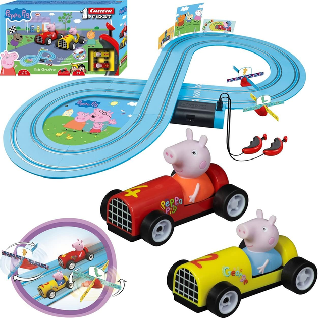 Tor wyścigowy Carrera First Race Track Peppa Pig Kids GranPrix 2.4 m (63043) (4007486630437) - obraz 2