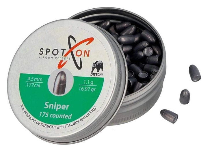 Кулі для пневматики Spoton Sniper 1,1 гр. кал.4.5мм 250шт (050845) - зображення 2