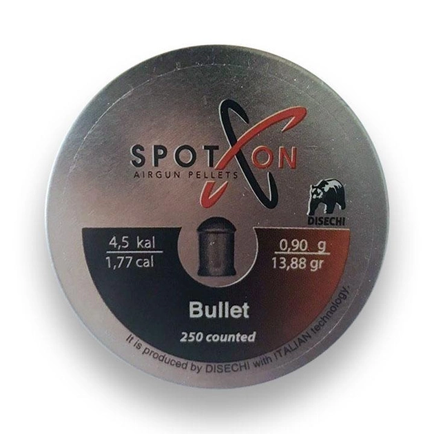 Кулі для пневматики Spoton Bullet 0,9 гр. кал.4.5мм 250шт (050844) - зображення 1