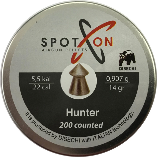 Кулі для пневматики Spoton Hunter 0.907 гр кал.5.5 мм 200шт (050850) - зображення 1