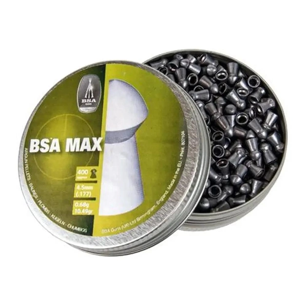 Пули BSA Max вес 0.68 гр 4.5 мм 400 шт Пули 4.5 - изображение 1