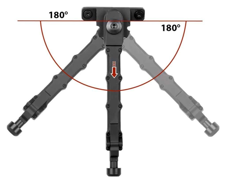 Сошки для гвинтівок Buvele V9 на M-LOK 18.4 - 22.9 см швидкознімні для АК (1805) - зображення 2