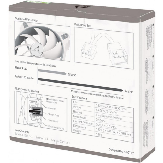 Вентилятор Arctic BioniX F120 Grey/White (ACFAN00164A) - изображение 2