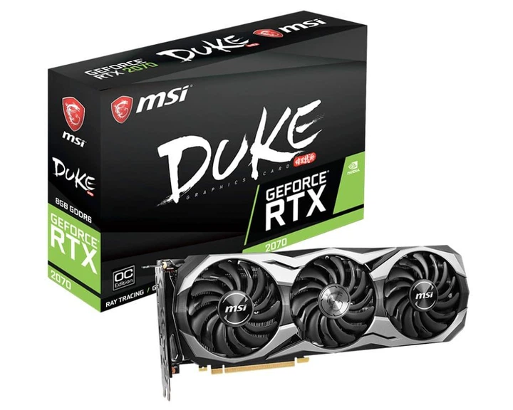 Відеокарта MSI RTX 2070 8Gb Duke (GeForce RTX 2070 Duke 8G) (GDDR6, 256 bit, PCI-E 3.0 x16) Б/в - Фото 2 Відеокарта MSI RTX 2070 8Gb Duke (GeForce RTX 2070 Duke 8G) (GDDR6, 256 bit, PCI-E 3.0 x16) Б/в - изображение 2