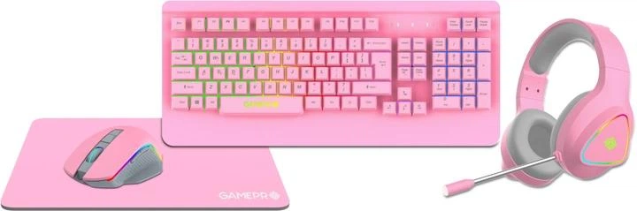 Комплект (клавіатура + миша) GamePro 4in1 Pink (GS1863) - изображение 6