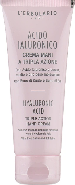 Зволожувальний крем для рук, з гіалуроновою кислотою - L'Erbolario Crema Mani Acido Ialuronico 75ml (840046-31338969) - зображення 2