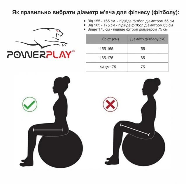Мяч для фитнеса PowerPlay 4003 фитбол из ПВХ 65 см с помпой для накачивания Зелёный (21-68-PP_4003_65_Green) - Фото 4 Мяч для фитнеса PowerPlay 4003 фитбол из ПВХ 65 см с помпой для накачивания Зелёный (21-68-PP_4003_65_Green) - изображение 4