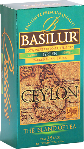 Чай Basilur Зелений (Острів Цейлон) зел. 25*1,5г - Фото 1 Чай Basilur Зелений (Острів Цейлон) зел. 25*1,5г - зображення 1