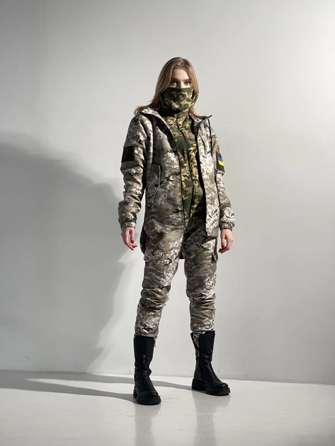 Зимовий костюм 'Terra Hot' світлий жіночий піксель + бафф хакі та рукавички XL - зображення 1