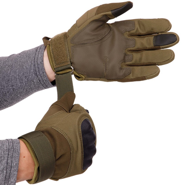Перчатки тактические с закрытыми пальцами SP-Sport BC-8798 розмір: XL Колір: Оливковий - изображение 2