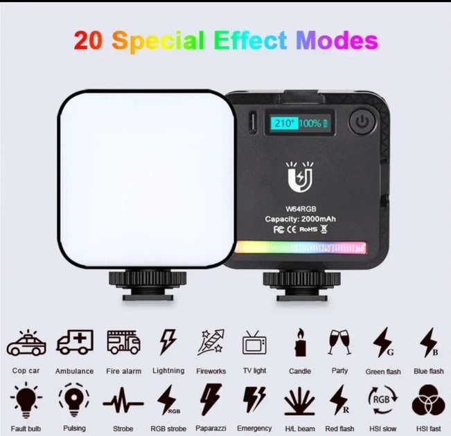 Студійне джерело світла full color W64 LED 6W RGB - изображение 10