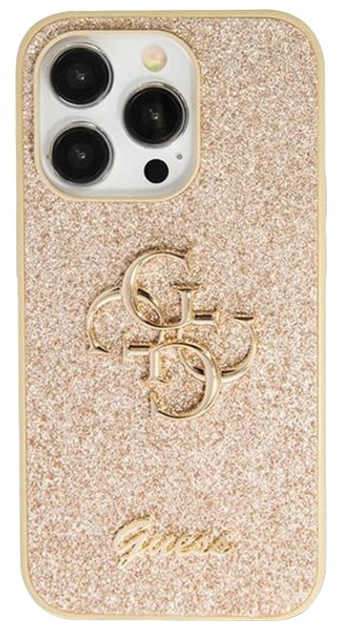 Панель Guess Glitter Script Big 4G для Apple iPhone 13/13 Pro Gold (3666339147723) - зображення 1