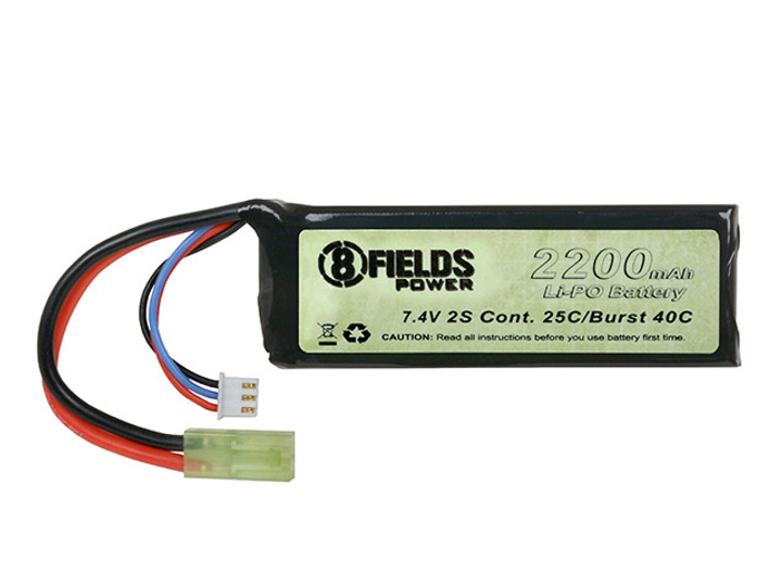 Акумулятор Li-Po 2200mAh 7,4V 25/40C [8FIELDS] (для страйкболу) - зображення 2