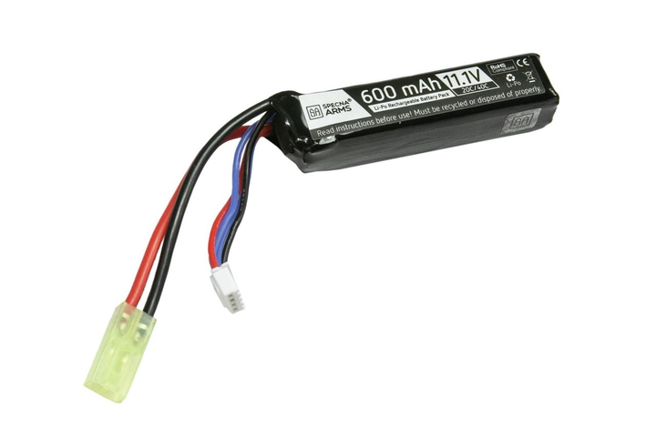 Акумулятор LiPo 11,1V 600mAh 20/40C для PDW - Tamiya mini [Specna Arms] (для страйкбола) - изображение 1