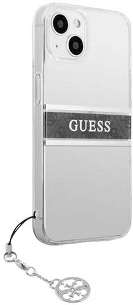 Панель Guess 4G Grey Strap Charm для Apple iPhone 13 mini Transparent (3666339023355) - зображення 1