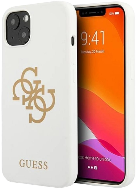 Панель Guess Silicone 4G Logo для Apple iPhone 13 mini White (3666339024277) - зображення 1