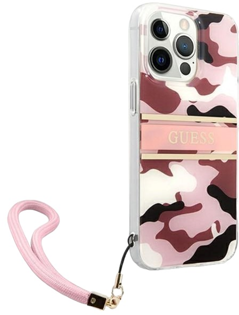 Панель Guess Camo Strap Collection для Apple iPhone 13 Pro Max Pink (3666339023188) - зображення 1